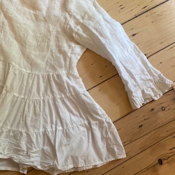 Italian Linen/ Cotton Flowy Top, cropped - Picture 2 of 3